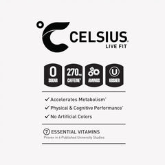 CELSIUS ESSENTIALS™ Sparkling Watermelon Ice, Sugar Free Performance Energy Drink, 16 Fl Oz (Pack of 12)
